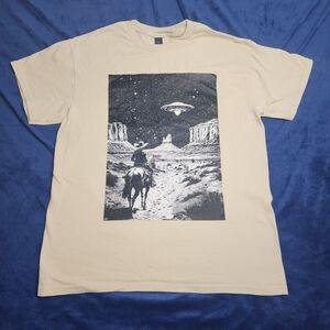 UFO Western Cowboy Dessert Tshirt Medium